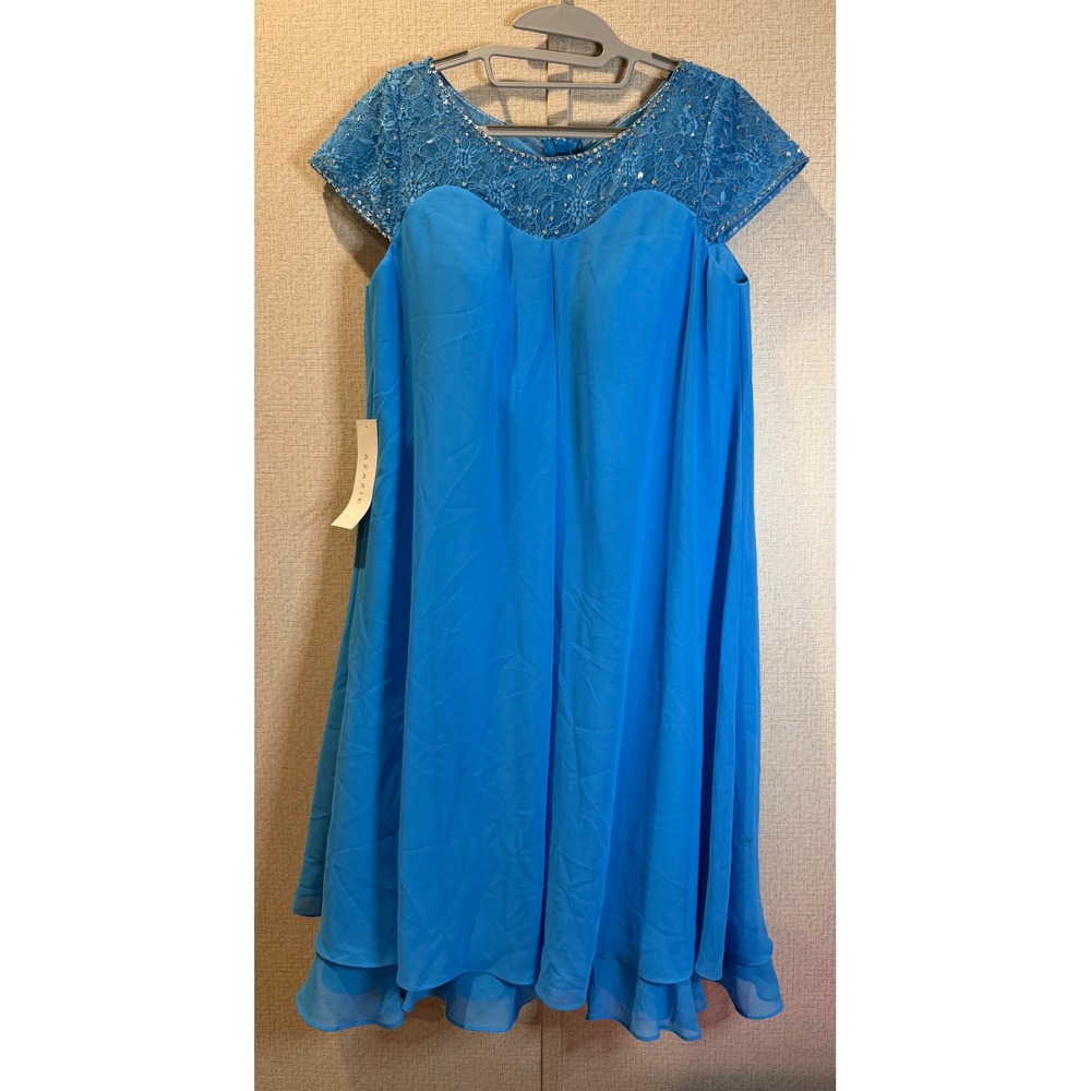 Azazie Tess Ocean Blue Lace Sequin Chiffon Bridesmaid Dress A12 AZ798909